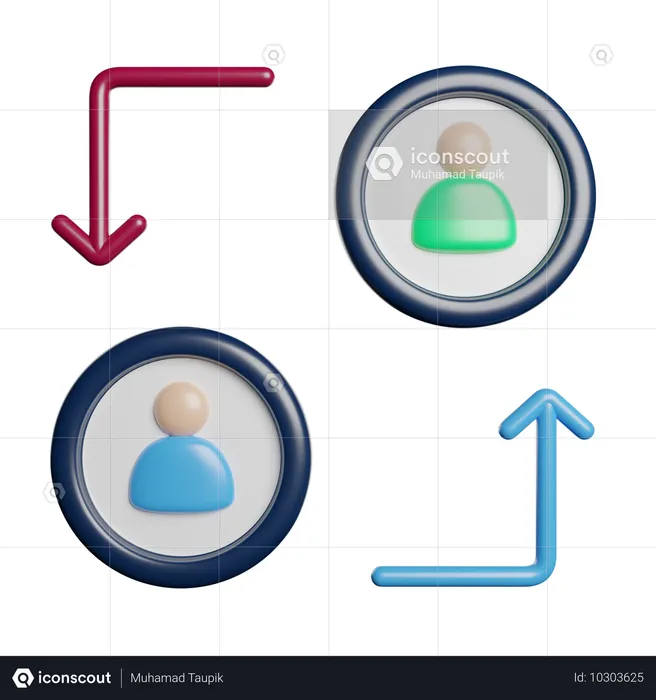 Intercambio de empleados  3D Icon