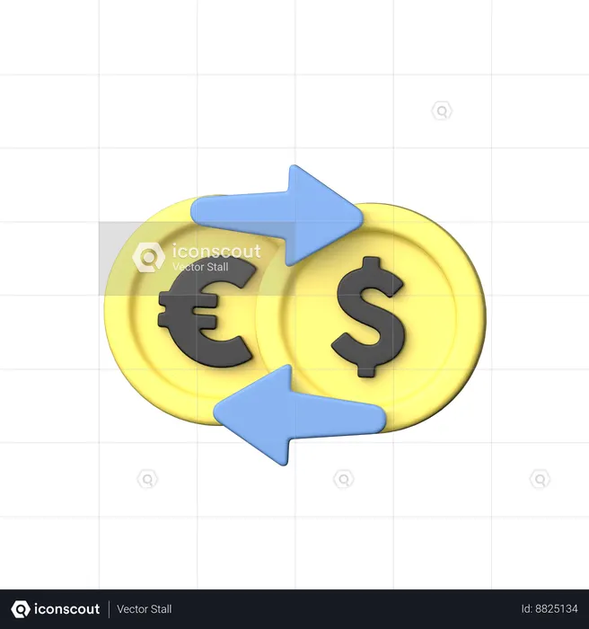Intercambio de monedas  3D Icon