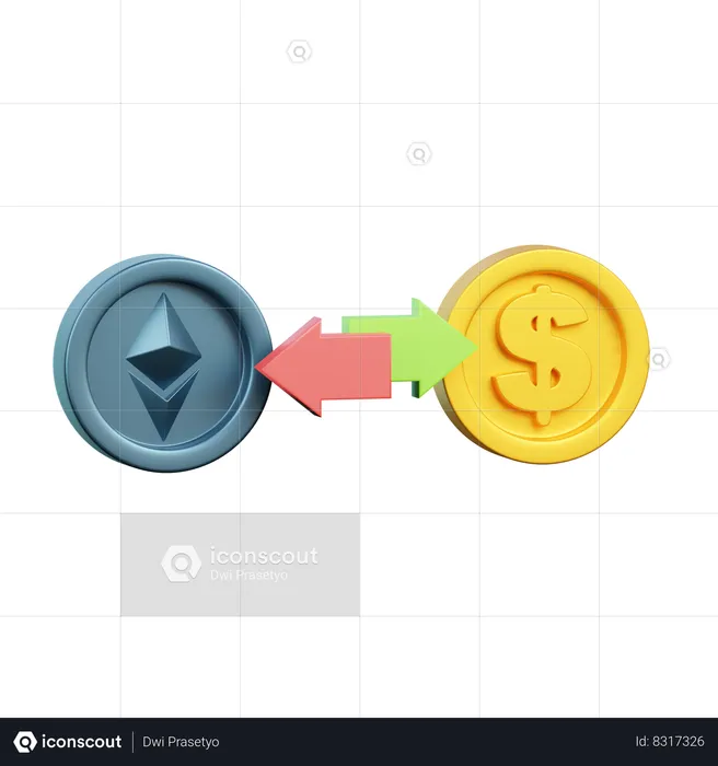 Intercambio de ethereum  3D Icon