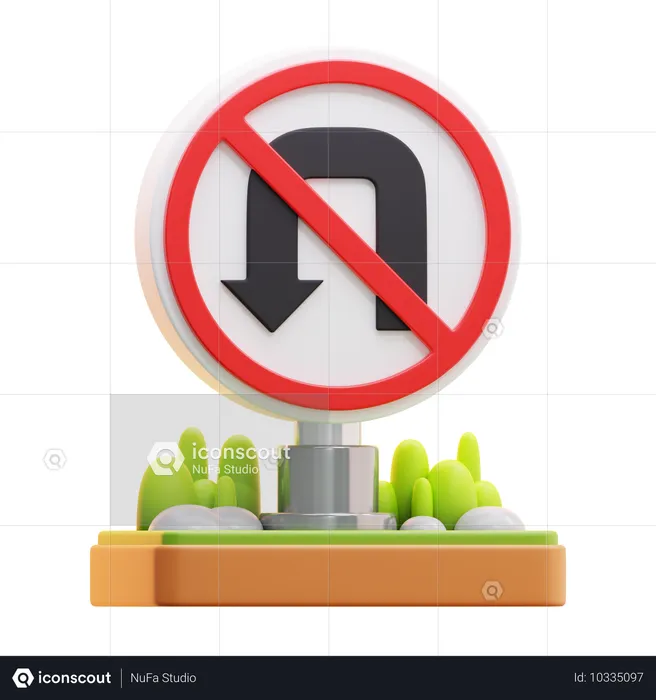 Pas de tourner à gauche  3D Icon