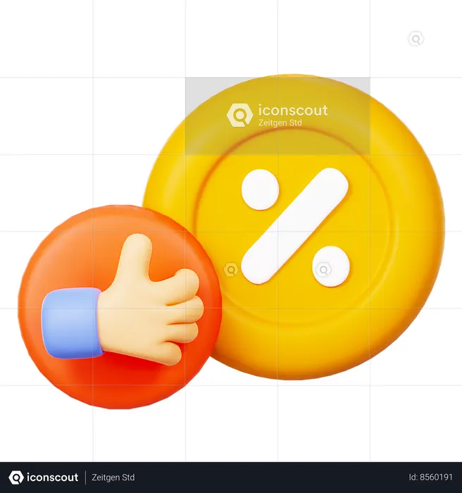 Interest Rate  3D Icon