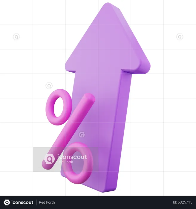 Interest Rate Increase  3D Icon