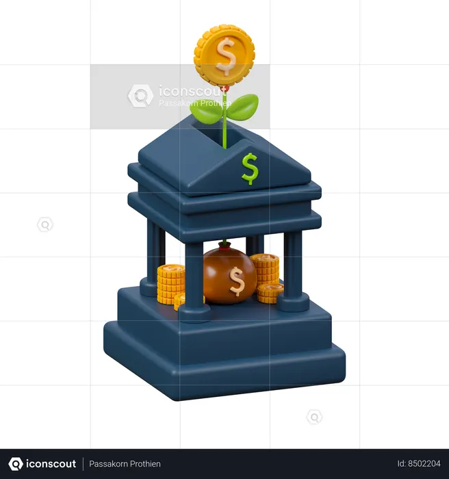 Intérêts bancaires  3D Icon