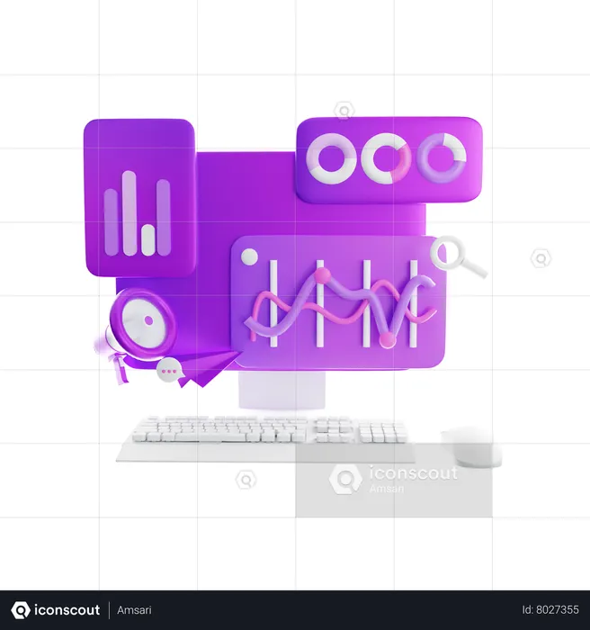 Gráfico de crescimento  3D Icon