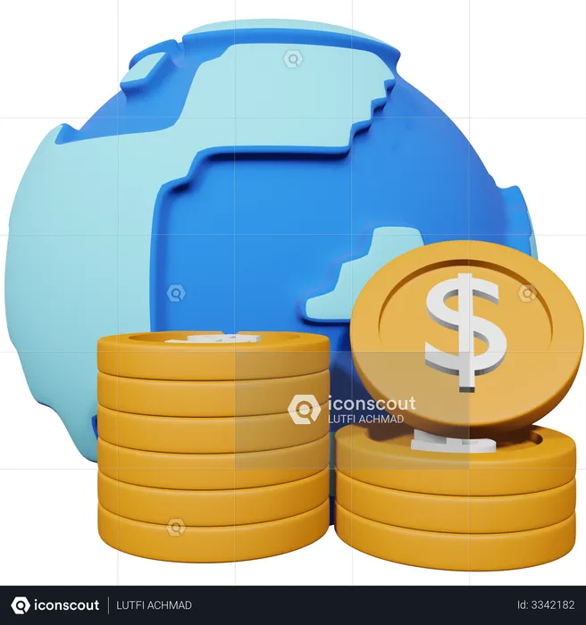 International Currency  3D Illustration