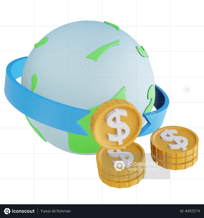 International Currency  3D Illustration