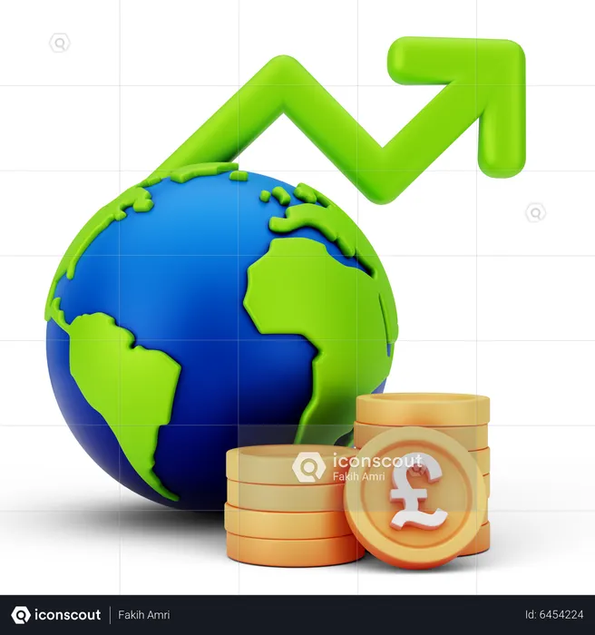International Currency Growth  3D Icon