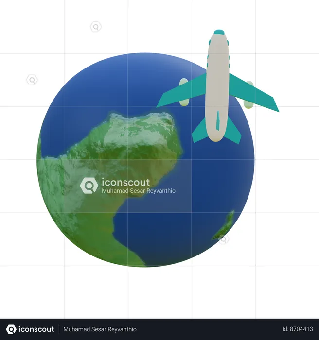 International Flight  3D Icon