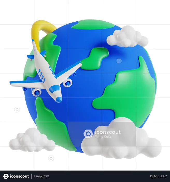 International Flight  3D Icon