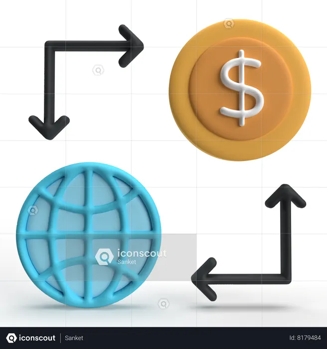 International Transaction  3D Icon