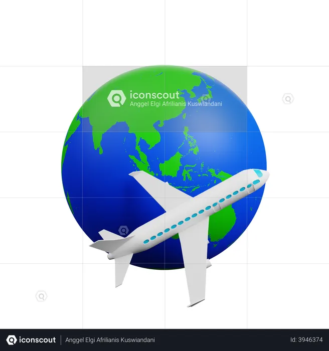 International travel  3D Illustration