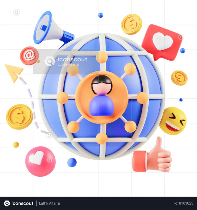 International User  3D Icon