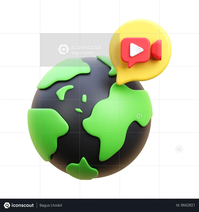 International Video  3D Icon