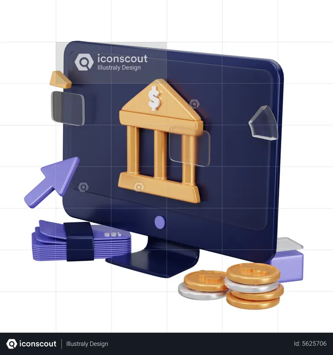 Internet Banking  3D Icon