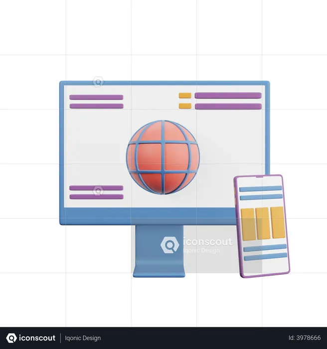 Internet Browser  3D Illustration