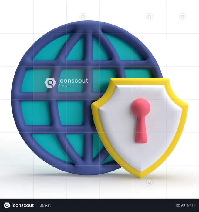 Internet Firewall  3D Icon