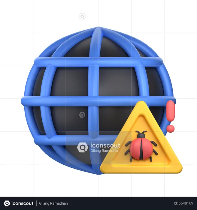 Internet Malware Alert  3D Icon