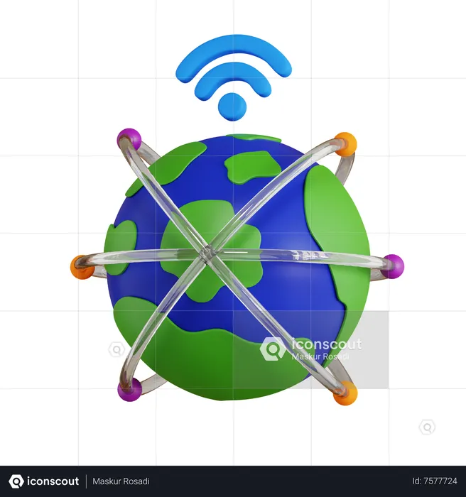 Internet mundial  3D Icon