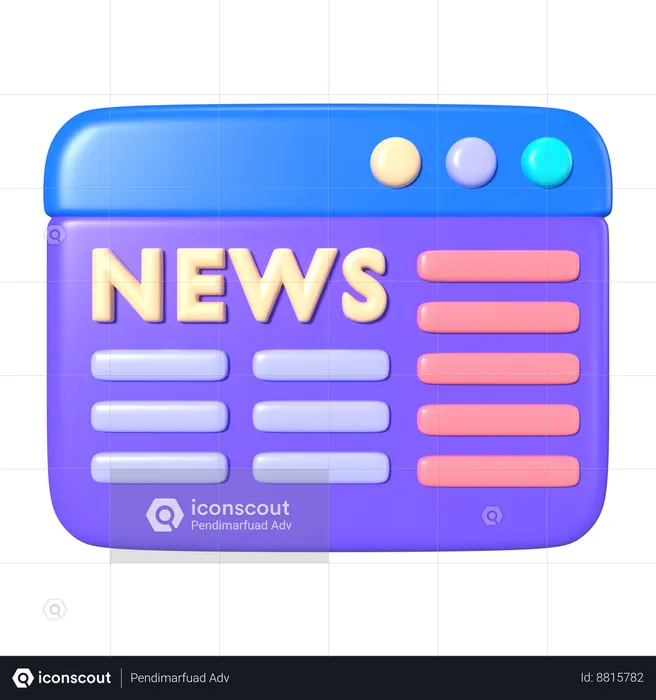 Internet News  3D Icon