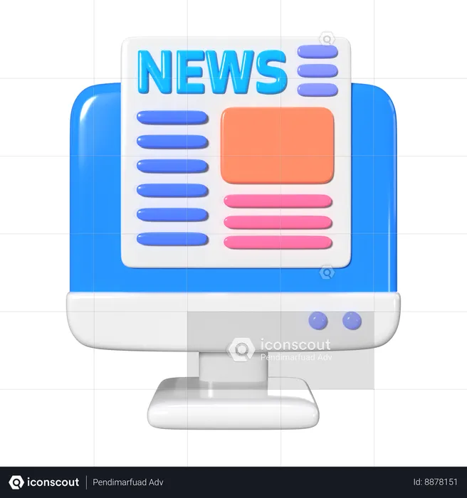 Internet News  3D Icon