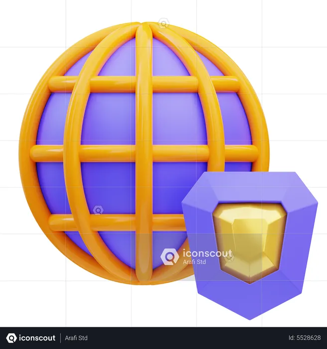 Internet protéger  3D Icon