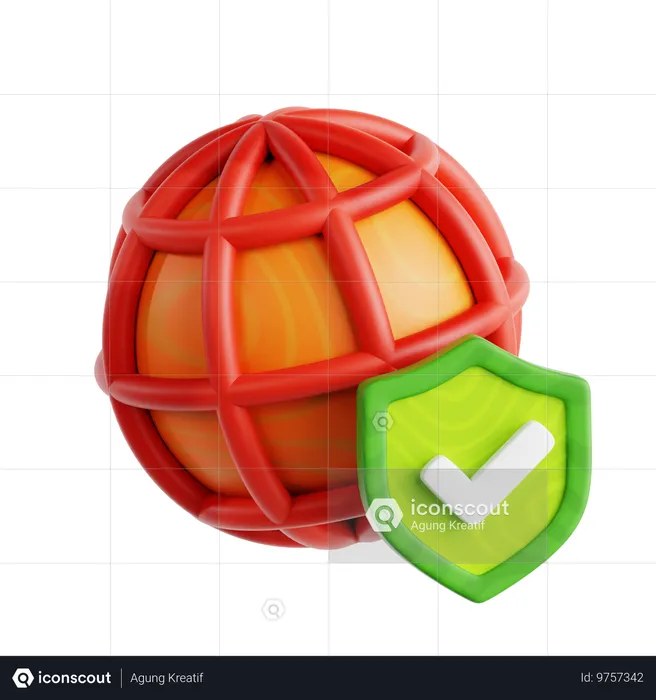 Internet Protection  3D Icon