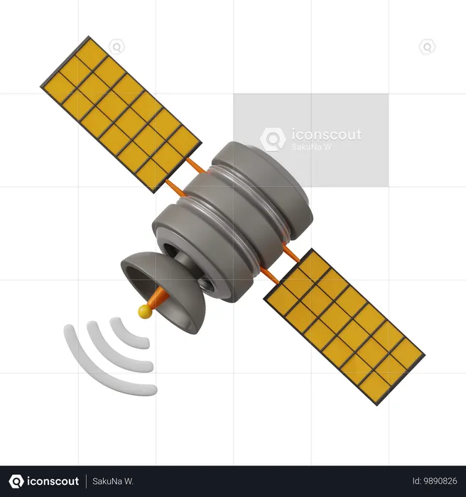 Internet par satellite  3D Icon