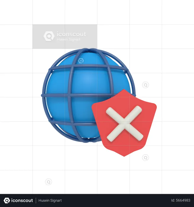 Internet security error  3D Icon