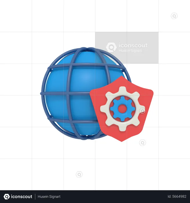 Internet security setting  3D Icon
