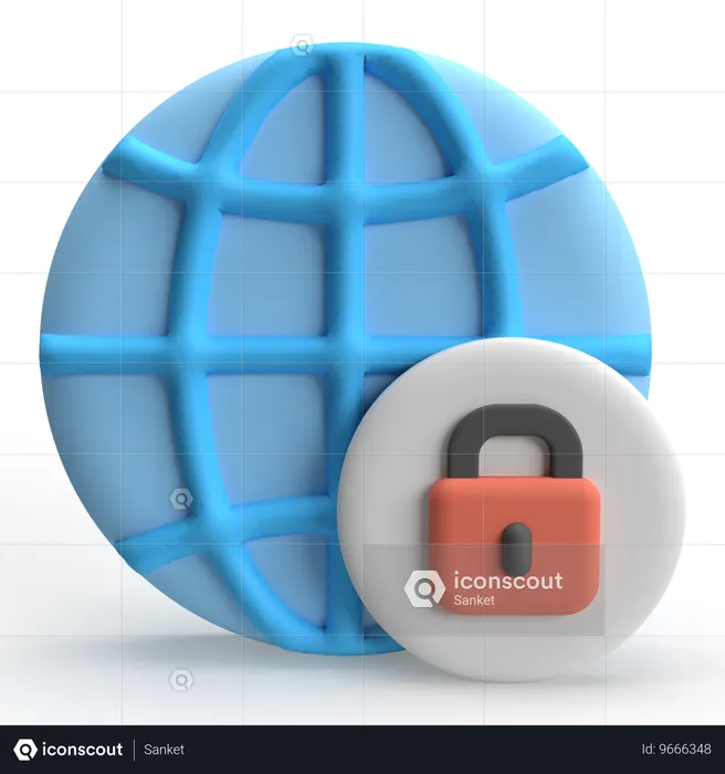 Segurança da Internet  3D Icon