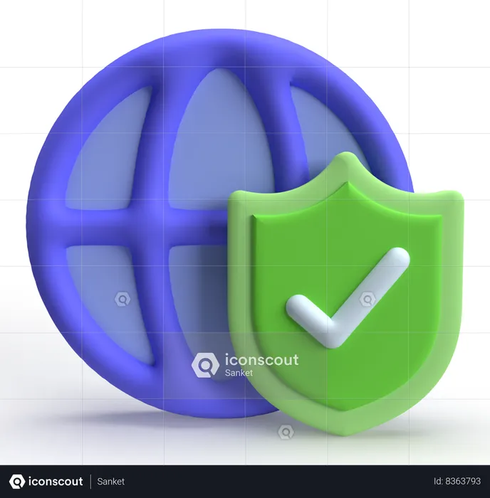 Segurança da Internet  3D Icon