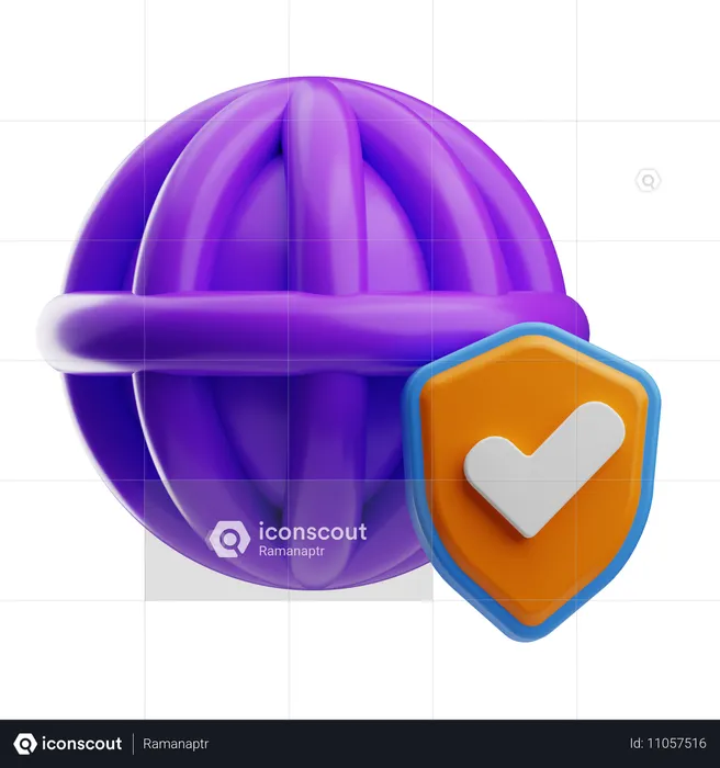 Internet Seguridad en Internet  3D Icon