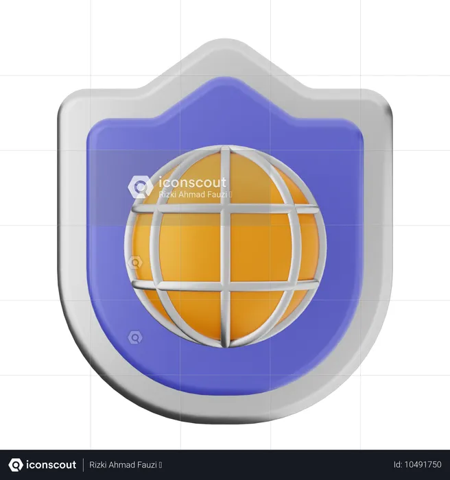 Internet Shield Protection  3D Icon