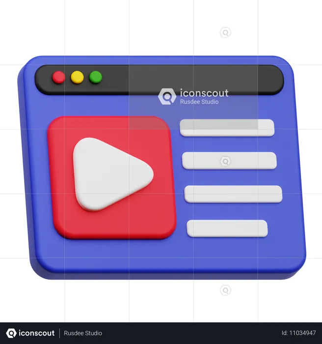 Internetvideo  3D Icon