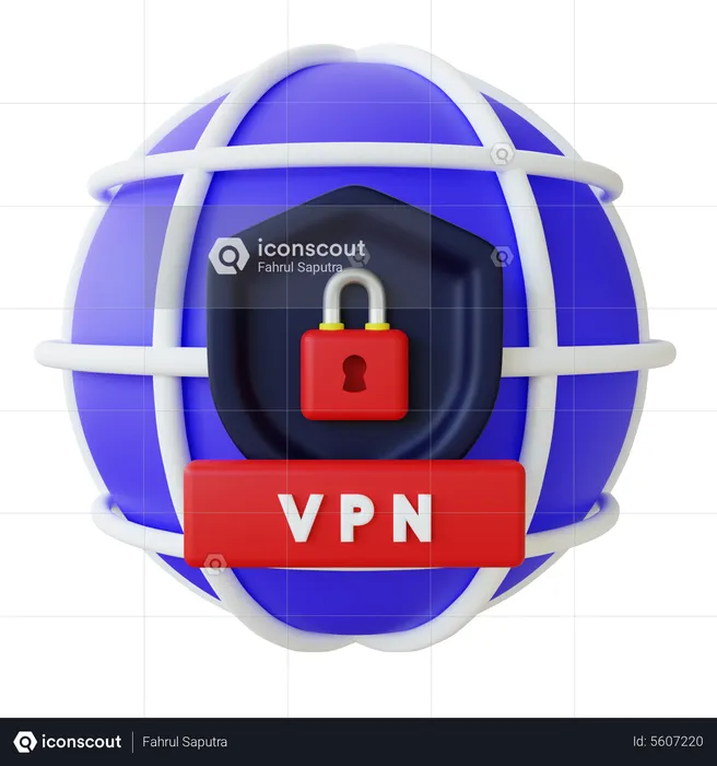 Internet VPN Security  3D Illustration