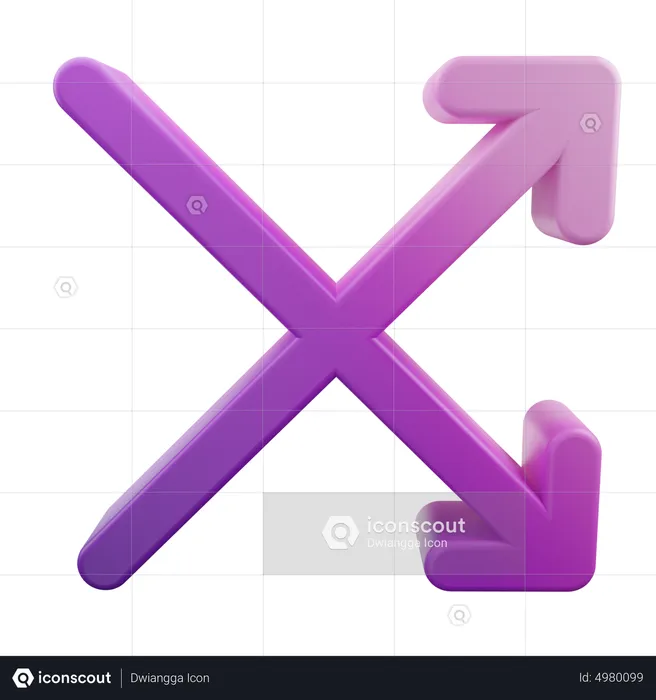 Intersect Right Arrow  3D Icon