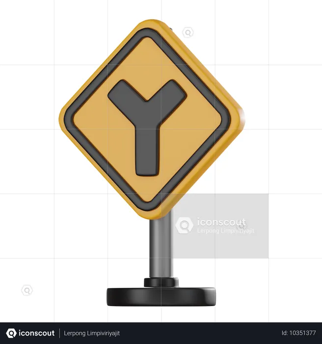 Intersection en Y  3D Icon