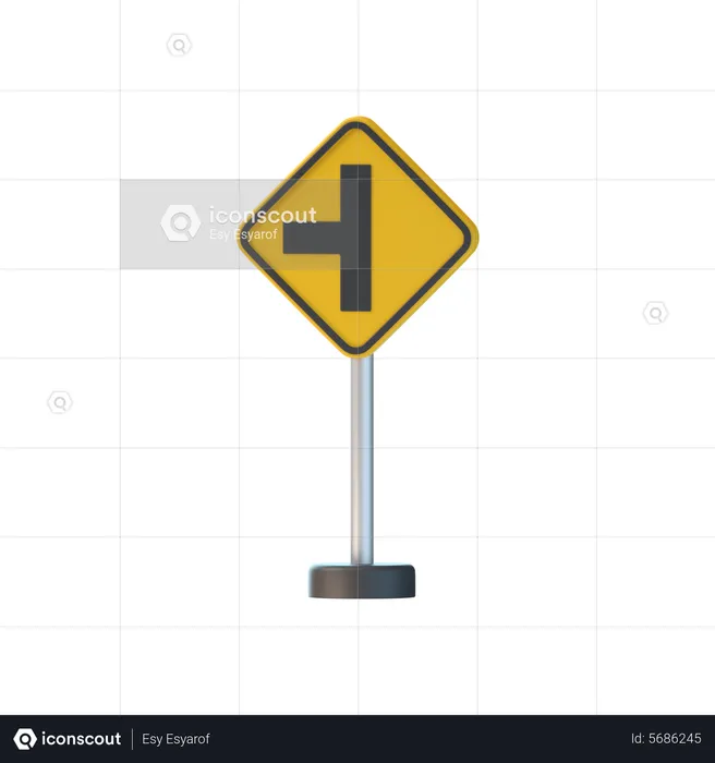 Intersection Sign  3D Icon