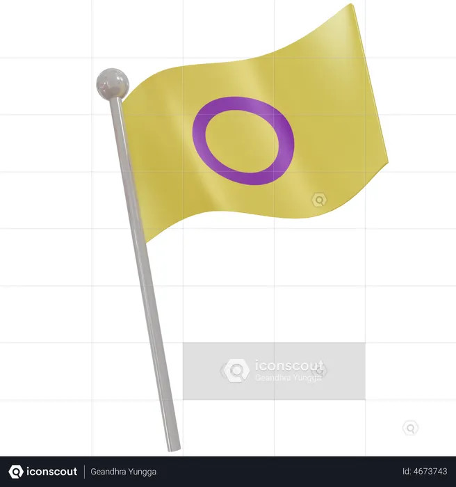 Intersex Flag Flag 3D Illustration