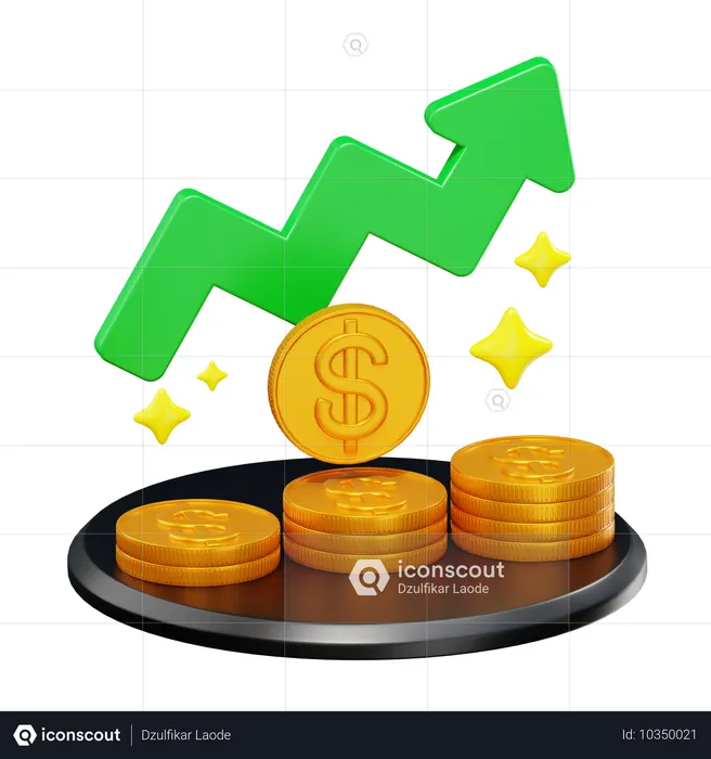 Beneficio de inversión  3D Icon