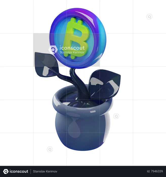 Inversión bitcoin  3D Icon