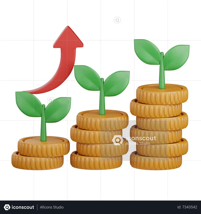 Crecimiento de la inversión  3D Icon