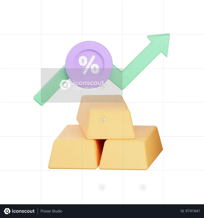Inversión en oro  3D Icon