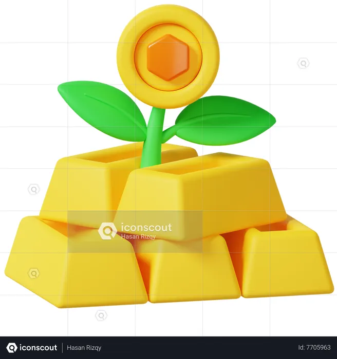 Inversión en oro  3D Icon