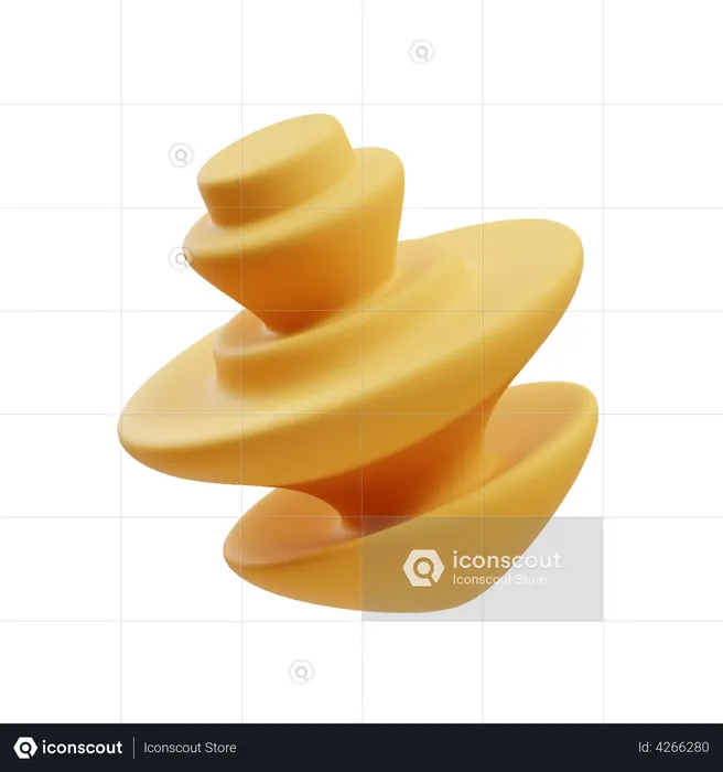 Inverted Stack Mushroom  3D Illustration