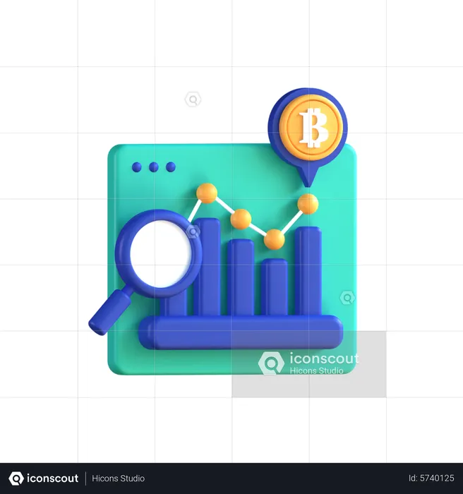 Investigación de bitcoins  3D Icon