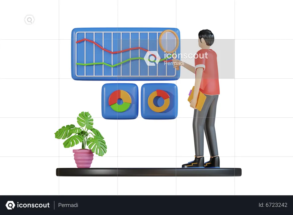 Investigación de datos  3D Illustration