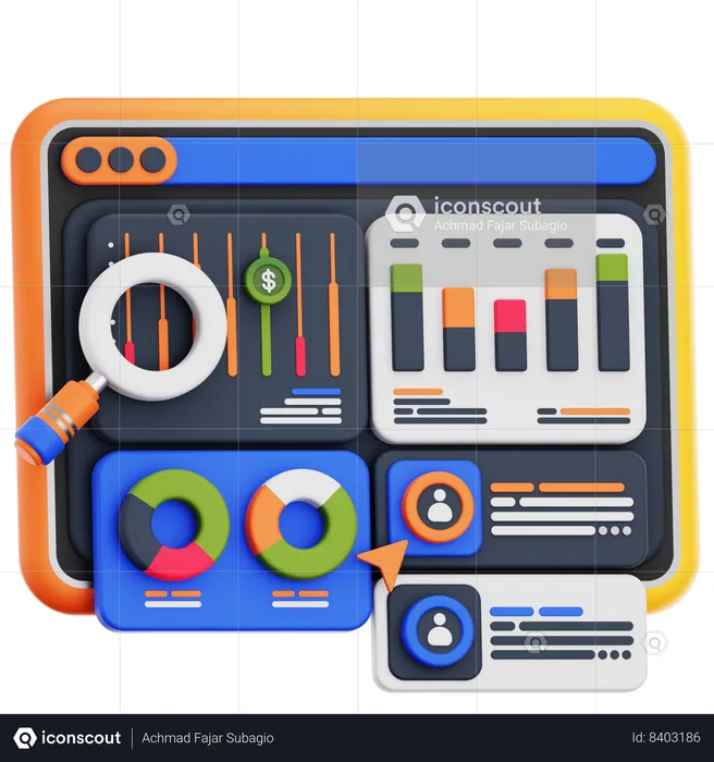 Investigación de mercado  3D Icon