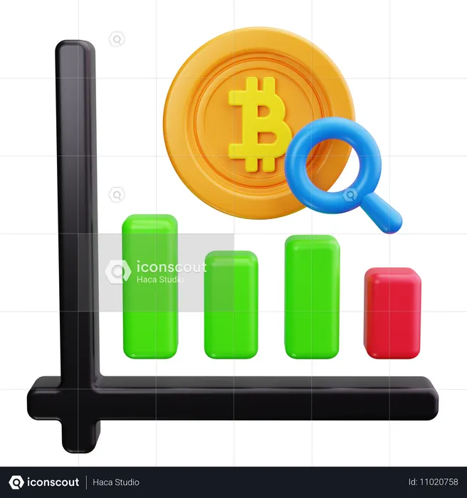 Investigación de bitcoins  3D Icon