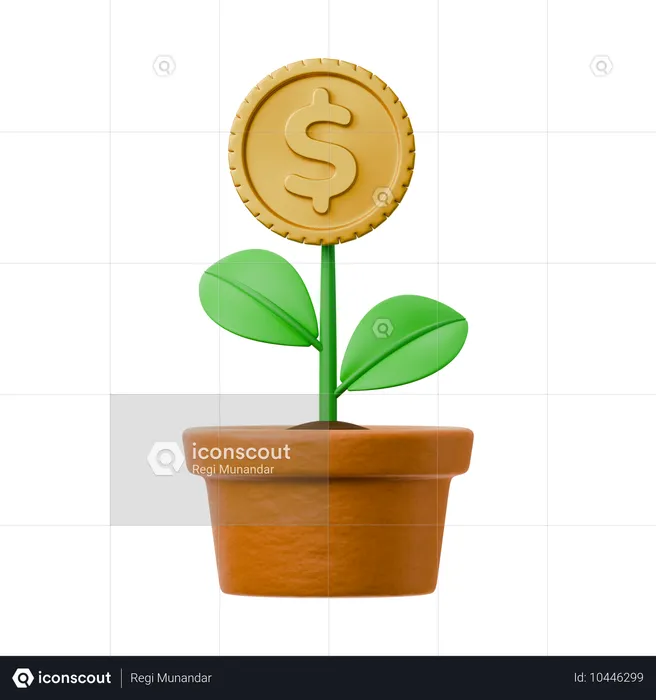 Crescimento do investimento  3D Icon